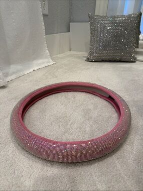 Sparkling Pink Crystal Rhinestone Steering Wheel Cover